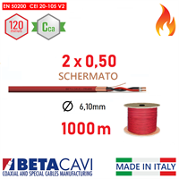 Cavo FIRE PH120 EN50200 2x0,5 1000mt  SCHERMATO          Cca