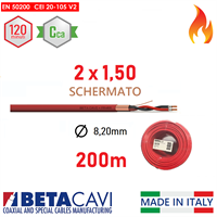Cavo FIRE PH120 EN50200 2x1,50  200mt  SCHERMATO         Cca