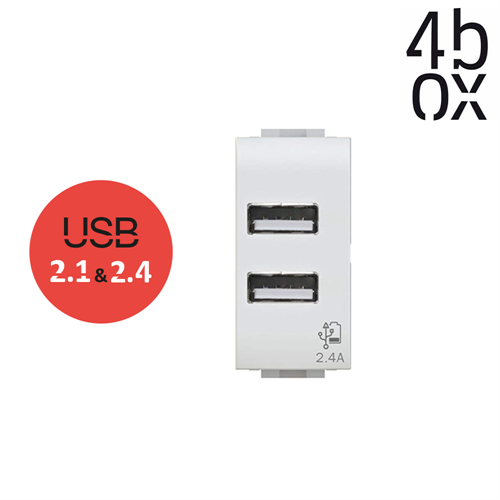 PRESA USB 2.4 per VIMAR ARKE' BIANCA 4BOX