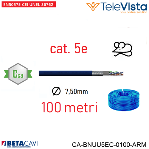 BNUU5EC-ARM CABLE UTP Cat5e 4x2 23AWG LSZH BLU  100m     Cca