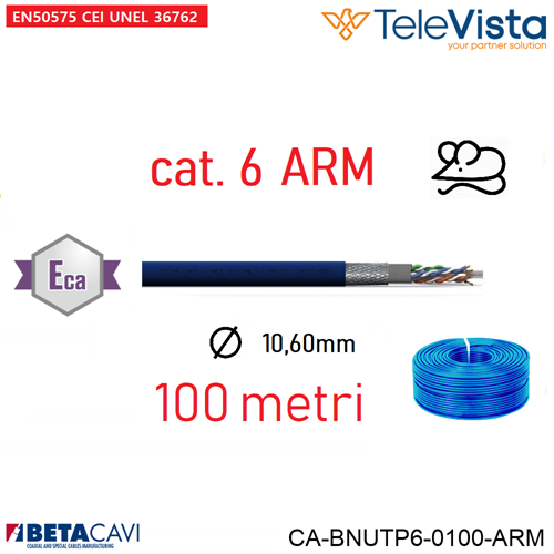 BNUTP6-ARM CABLE UTP Cat6 4x2 23AWG LSZH BLU  100m   ECA
