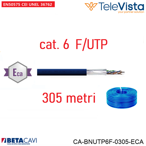 BNFU6-E   CAVO F/UTP Cat6 4x2 24AWG LSZH BLU  305m     ECA