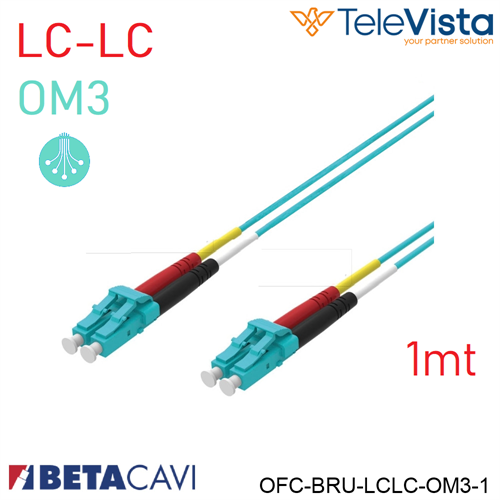 Cavo fibra ottica OM3 Multimodale LC-LC  1 metro