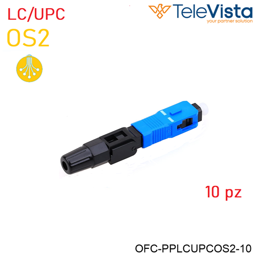 KIT 10 PZ CONNETTORE OS2 PRELAPPATO LC/UPC per cavo 3mm