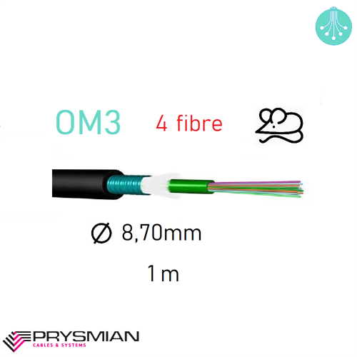 Fibra Ottica MultiModale OM3 -  4 fibre Armato PRYSMIAN 1MT