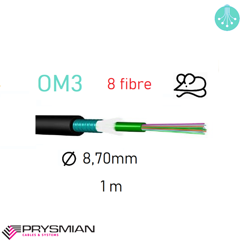 Fibra Ottica MultiModale OM3 -  8 fibre Armato PRYSMIAN 1MT