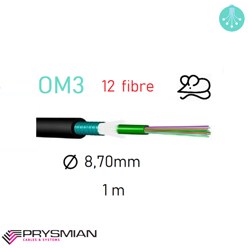 Fibra Ottica MultiModale OM3 - 12 fibre Armato PRYSMIAN 1MT