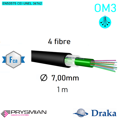 Fibra Ottica OM3 - 4 fibre DIEL.ESTERNO PE NERO
