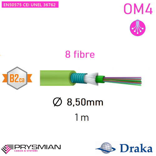 Fibra Ottica OM4 - 8 fibre B2ca acciaio - PRYSMIAN 1MT