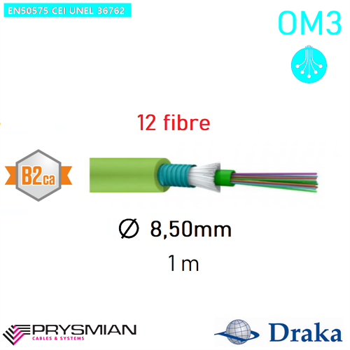 Fibra Ottica OM3 - 12 fibre B2ca acciaio - PRYSMIAN 1MT