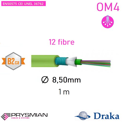 Fibra Ottica OM4 - 12 fibre B2ca acciaio - PRYSMIAN 1MT