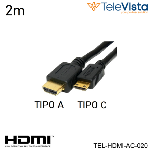 Cavo da 2,0m con connettore HDMI  M TIPO A - M TIPO C