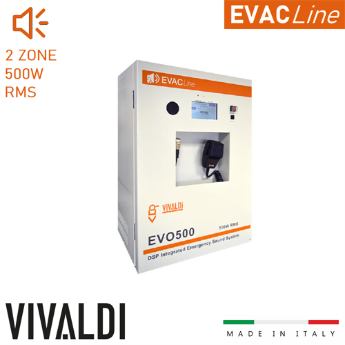 Vivaldi EN54_centrale compatta 500W 2 zone