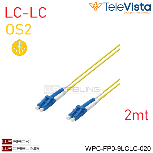 Cavo fibra ottica OS1/2 Monomodale Duplex LC-LC  2 metri