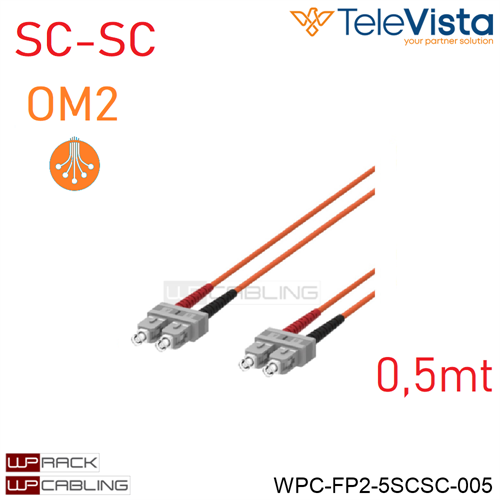 Cavo fibra ottica OM2 Duplex SC-SC  0,5 metri