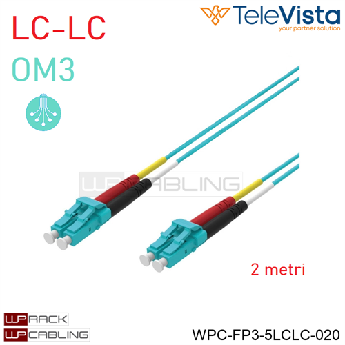 Cavo fibra ottica OM3 Duplex LC-LC  2 metri