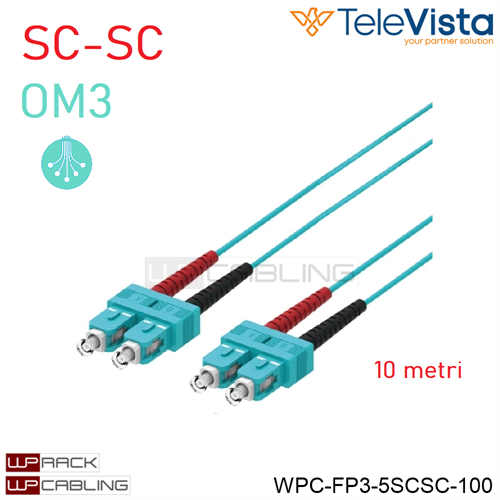 Cavo fibra ottica OM3 Duplex SC-SC 10 metri