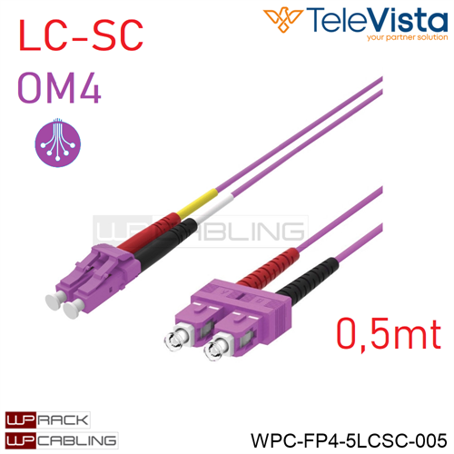 Cavo fibra ottica OM4 Duplex LC-SC  0,5 metro