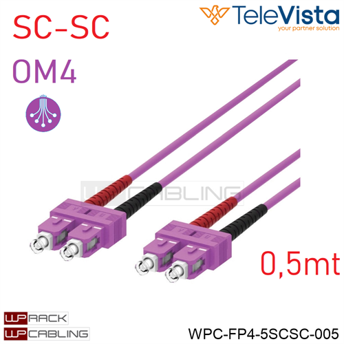 Cavo fibra ottica OM4 Duplex SC-SC  0,5 metro