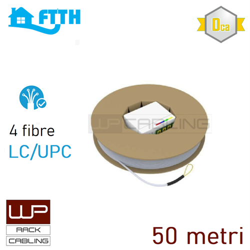 STOA preterminato LC/UPC cavo ottico 4 fibre da 50m CPR Dca
