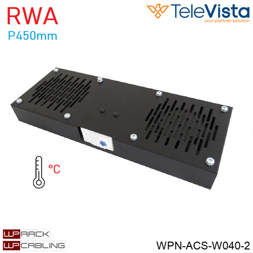 Unità ventilazione rack RWA 450mm, 2 VENTOLE+TERMOSTATO