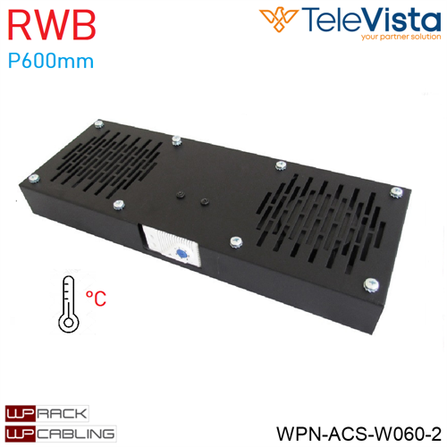 Unità ventilazione rack RWB 600mm, 2 VENTOLE+TERMOSTATO
