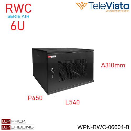 Box parete RWC 6U 540x450x310mm NERO