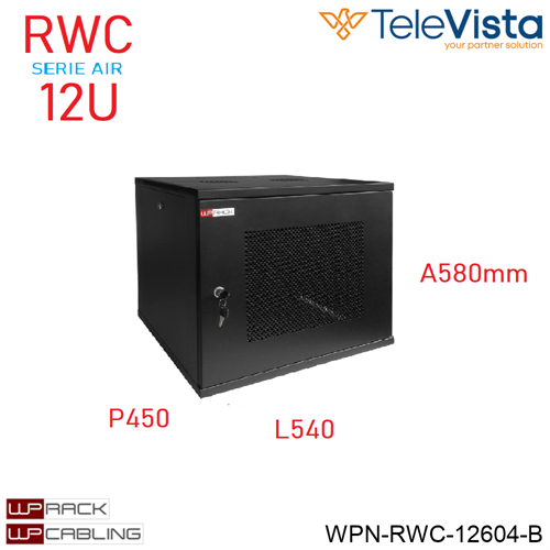 Box parete RWC 12U 540x450x580mm NERO