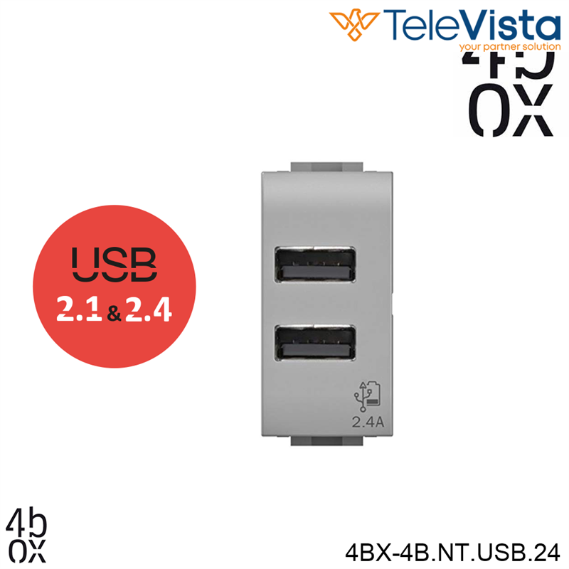 PRESA USB 2.4 per BTICINO LIVINGLIGHT TECH 4BOX