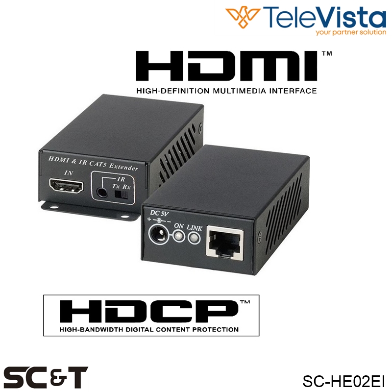 EXTENDER HDMI 70m@1080p 40m@4K + IR  HD-BaseT